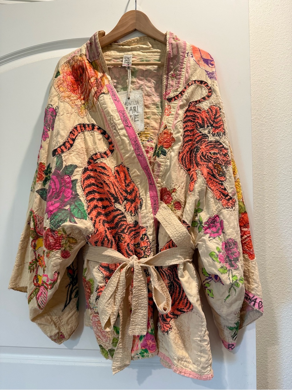 NWT Magnolia Pearl Cream Jacket with Orange & Pink Accents